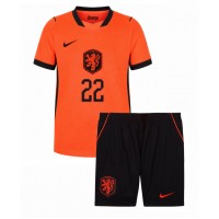 Dětský Fotbalový dres Nizozemsko Denzel Dumfries #22 MS 2026 Domácí Krátký Rukáv (+ trenýrky)